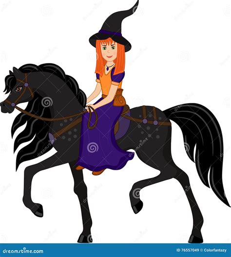 Witch riding a horse